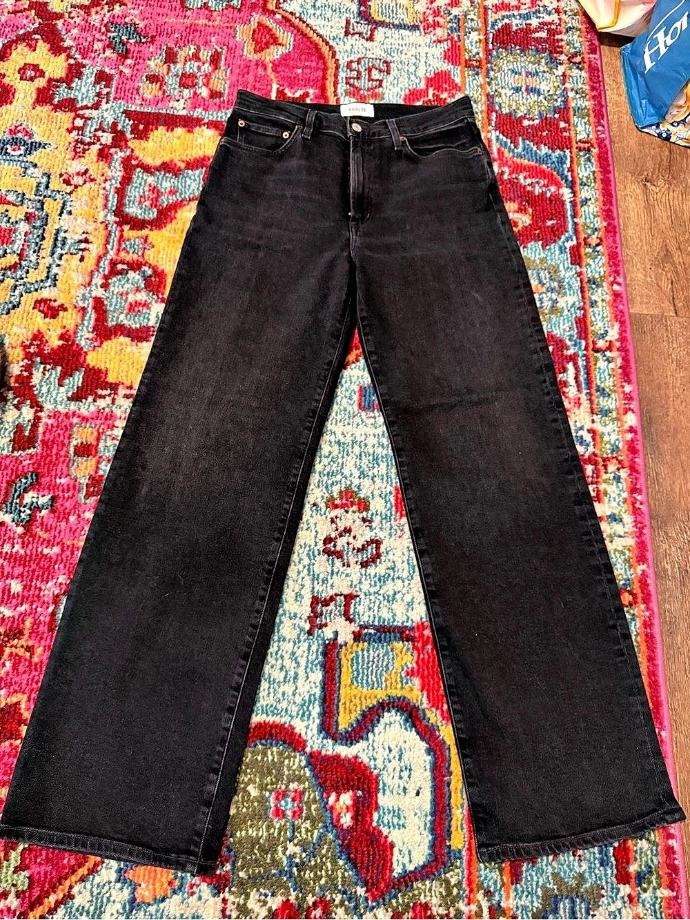 AGOLDE Harper Mid Rise Straight Wide Leg Jeans in Hush Waist 28 NWOT